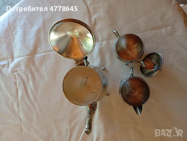 посребрен стар винтиш комплект за чай., снимка 3 - Сервизи - 55660785