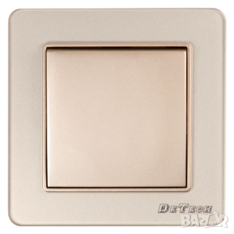 Единичен електрически ключ DeTech DE-6008-01, 10A, 250V, IP20, за вграждане, златист, снимка 2 - Други - 55137882