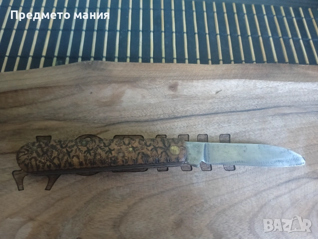 Уникален ръчно гравиран сгъваем нож, ножче ножка , снимка 5 - Ножове - 55243009