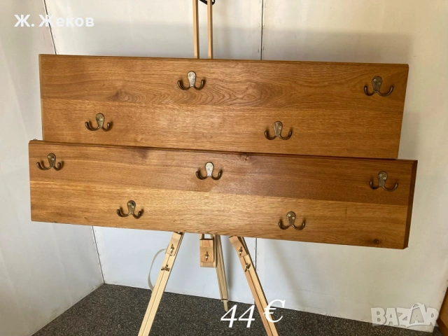 МАСИВНА ДЪРВЕНА ЗАКАЧАЛКА от две части, снимка 2 - Закачалки - 54230042