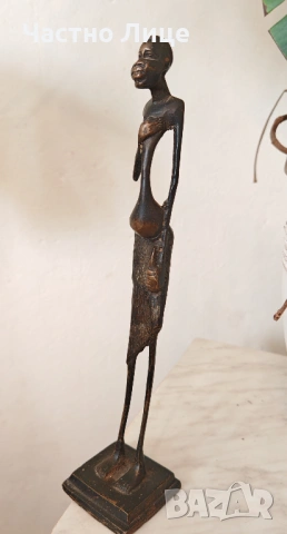 Старинна Бронзова Скулптура Малка Пластика Височина 31 см. Отлично състояние., снимка 2 - Антикварни и старинни предмети - 54221529