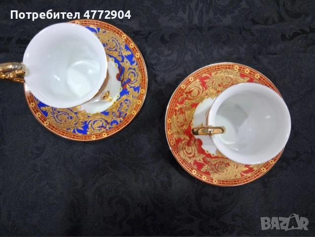 Vintage k&k Vienna porcelain Комплект 2бр .двоен сет  за еспресо/късо кафе , снимка 9 - Антикварни и старинни предмети - 54419595