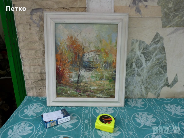 Стара картина 38.5 / 32.5 см, снимка 2 - Антикварни и старинни предмети - 54985761