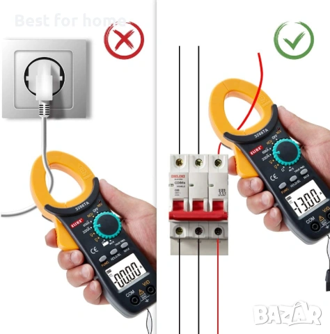ELIKE Цифров мултицет, амперметър, волтметър, клещи, тестер за напрежение с True RMS, NCV, AC/DC, снимка 3 - Други инструменти - 54192345