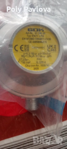 Редуцир-вентил ъглов GOK - 30 mbar 1.2kg/h  с присъединителна резба G1/4"L, снимка 2 - Аксесоари и консумативи - 54492091