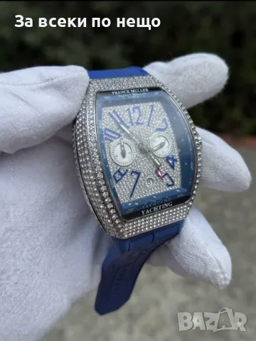 Franck Muller Vanguard Yachting Мъжки Син Часовник С Камъни Код Chronolux41, снимка 2 - Мъжки - 55642518