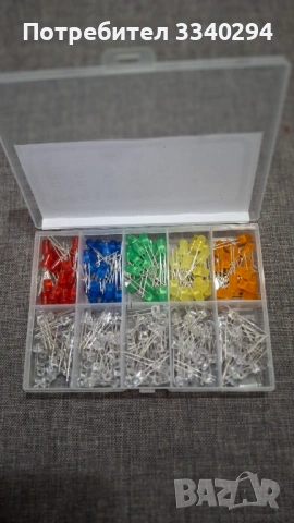 Комплект LED диоди, 200 бр., 5 мм