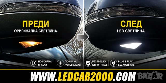 LED плафони в огледала Skoda , снимка 6 - Аксесоари и консумативи - 39675146