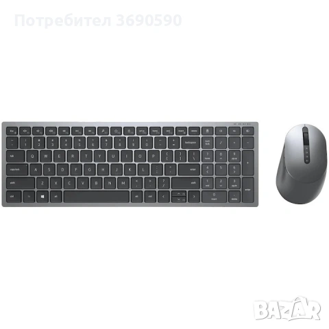 Комплект Клавиатура + Мишка Dell Multi-Device KM7120W, 2.4GHz&Bluetooth 5.0, Layout US Intl 
