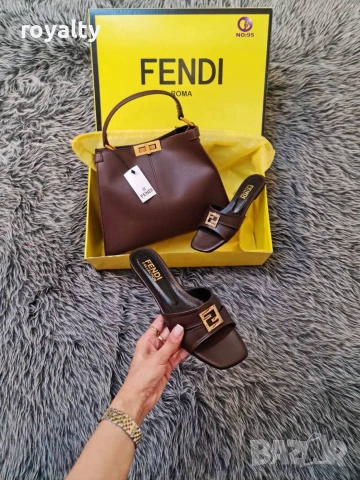 Fendi Нови Стилни Дамски Чехли Различни Цветове 