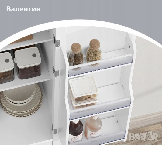 Висок шкаф с рафтове  VASAGLE, снимка 10 - Шкафове - 55046913