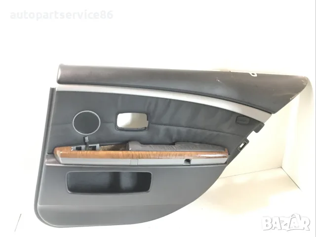 Тапицерия на задна дясна врата черна кожа за BMW E65 740D (2004)