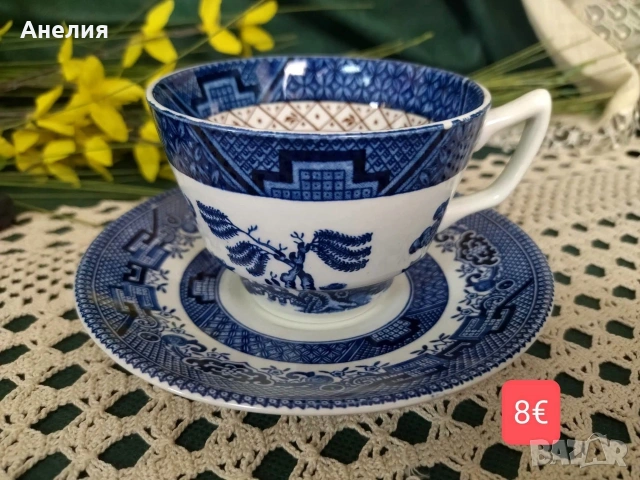 Англия в синьо дизайн синя върба, снимка 11 - Чинии - 55042625