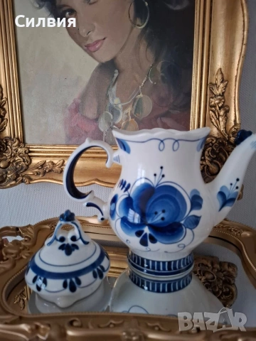 Гжелска керамика💙Традиция на синьо-бялата елегантност, снимка 2 - Сервизи - 54387137