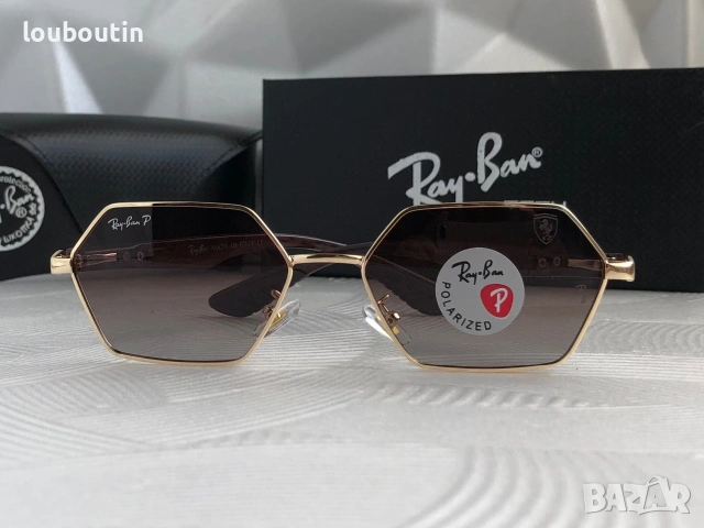 Ray Ban Ferrari Mъжки слънчеви очила осмоъгълни с поляризация, снимка 8 - Слънчеви и диоптрични очила - 55148994