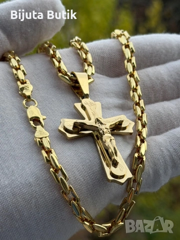 Ланец с Кръст Италиански с печат 750