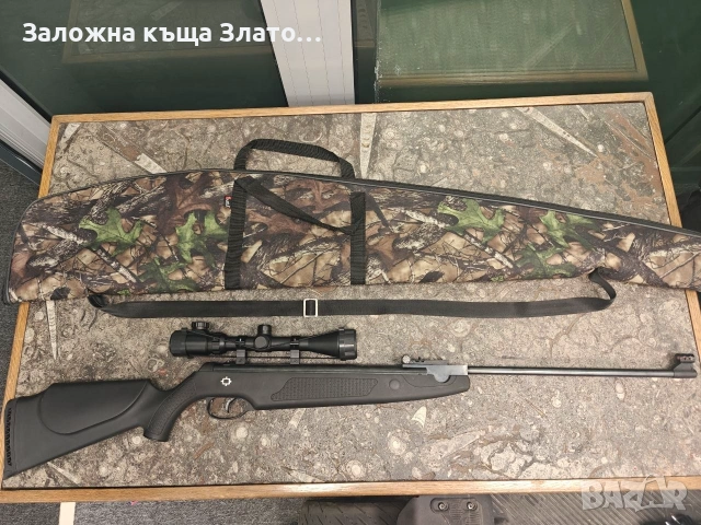 Комплект въздушна пушка Norica Dragon Combo 5.5 мм, сериен номер 1708821, оборудвана с оптика и калъ