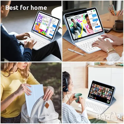 GKABXY Калъф с клавиатура за iPad (A16) 11-то поколение 2025 и iPad 10-то поколение 2022 със стойка, снимка 6 - Калъфи, кейсове - 55422401