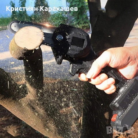 Акумулаторен Трион за Клони 24V 6Ah верижна резачка, снимка 3 - Градинска техника - 54266341
