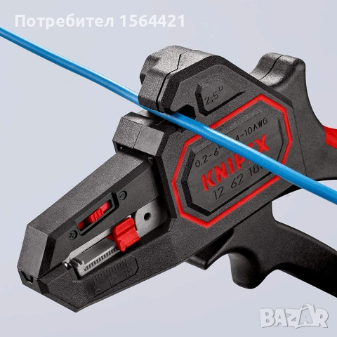  Клещи автоматични за сваляне на изолация, оголване на кабели KNIPEX 1262180, 0,2-6,0 mm², снимка 6 - Клещи - 55287750