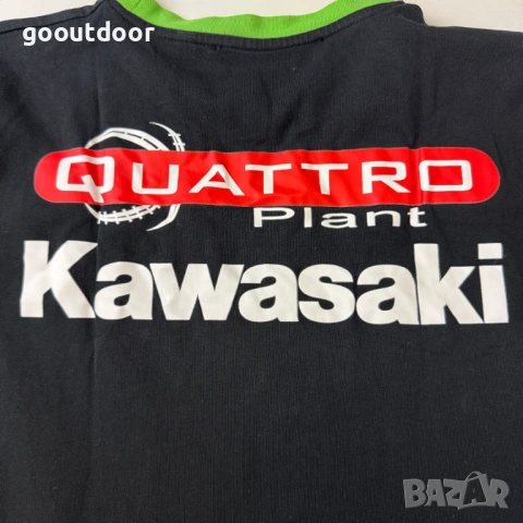 Оригинална фен тениска Kawasaki Quattro Plant Racing, черна, размер M/L, снимка 6 - Тениски - 54435924