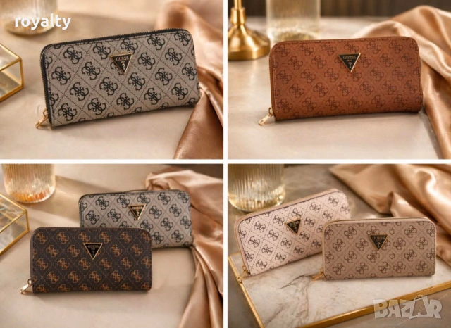 Guess Ново Дамско Кожено Портмоне Гес Различни Цветове 