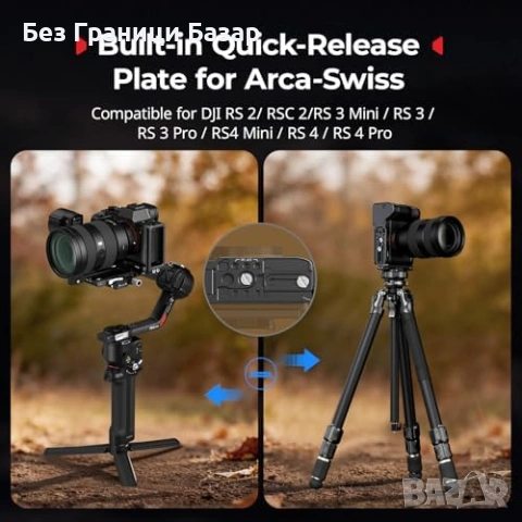 Нова SMALLRIG L Планка поставка Sony A7 IV A7 V A7R V Arca Swiss AirTag фото рамка клетка, снимка 6 - Чанти, стативи, аксесоари - 54203394