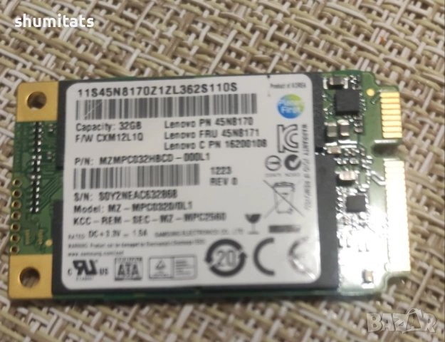 SSD 32gb Samsung на PCI-E за Lenovo, снимка 3 - Части за лаптопи - 55138568