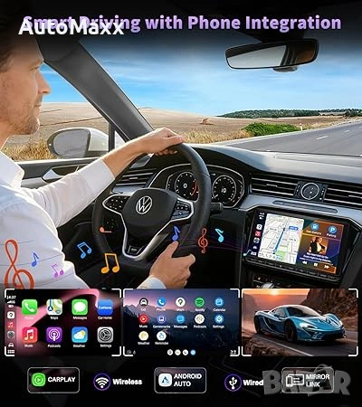 URVOLAX DAB+ автомобилно радио за VW Skoda Seat: 9-инчово двойно DIN радиo Apple CarPlay Android , снимка 3 - Аксесоари и консумативи - 55218137