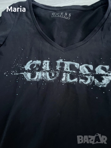 Дамска блуза Guess Los Angeles с дълъг ръкав черна, снимка 2 - Блузи с дълъг ръкав и пуловери - 55479386