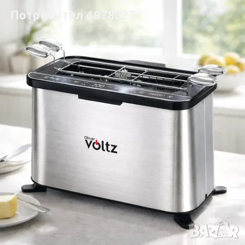Мултифункционален уред за готвене 4 в 1, Oliver Voltz, 1700W, Тостер, Грил/Парти грил, Фурна, BBQ, снимка 6 - Тостери - 55516375