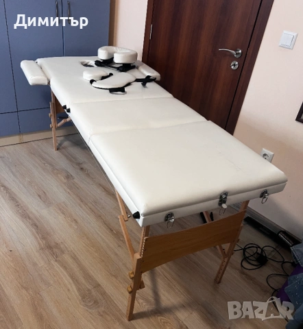 Сгъваема масажна маса, 3 зони, еко кожа / VidaXL