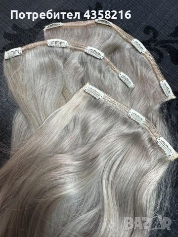 Уникална коса ASH BLONDE с клипси , снимка 2 - Аксесоари за коса - 55232239