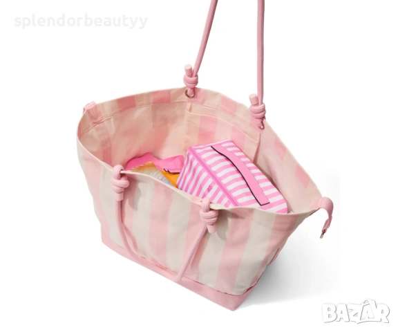 Victoria's Secret Heritage Stripe Rope Handle Tote Bag Голяма дамска чанта, снимка 5 - Чанти - 54209552