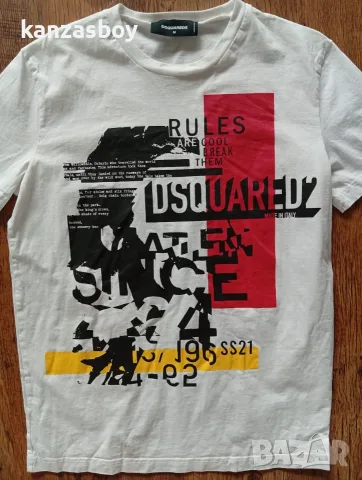 DSQUARED2 D2 Graphic Cotton Slim Fit T-Shirt - мъжка тениска р-р M, снимка 2 - Тениски - 55678373