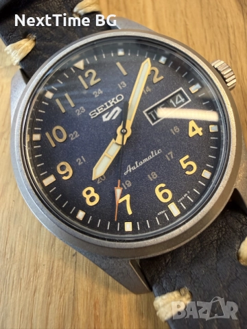 Мъжки автоматичен часовник Seiko 5 Sports Field (SRPG39K1) — пълен комплект + доп. каишка, снимка 3 - Мъжки - 55583735