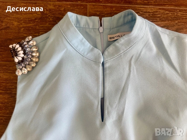 Светлосиня рокля с камъни S, снимка 4 - Рокли - 55009630