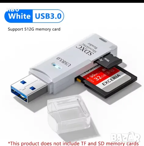 USB 3.0 Card Reader 2 In 1УНИВЕРСАЛЕН КАРДРИЙЪР
За SD и TF карти
Бърз, лесен, съвместим с всичките в, снимка 8 - Друга електроника - 55676461