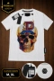 Philipp Plein бяла мъжка тениска с цветен череп – M, XL, снимка 1