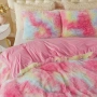 Плюшен спален комплект 220x240см Rainbow Pink, снимка 3