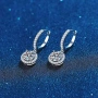 Сребърни обеци 925 с 2 карата мойсанит – 2x1кт кръгли халки, снимка 5