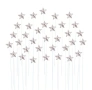 20 броя звездчки на клечка златисти сребристи за декорация на торта , снимка 2