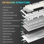 YUNZII YZ75 75% Hot Swappable безжична геймърска механична клавиатура, RGB подсветка, BT5.0/2.4G/USB, снимка 7