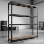 Премиум метален стелаж HÖGLER 180x180x60 см – 4 рафта, 1200 кг, индустриална здравина, снимка 4