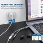 Преходник DAC USB C към 3,5 мм Aux жак за слушалки и адаптер за зарядно USB C 60W бързо зареждане , снимка 5