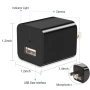 Ново Зарядно устройство със скрита камера Spy USB, Детектор за движение, full HD, WiFi, Черен, снимка 7