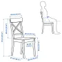 Трапезен стол - Ikea Rosentorp - дървен - бял, снимка 2
