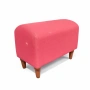 Розова табуретка с дървени крака, снимка 3