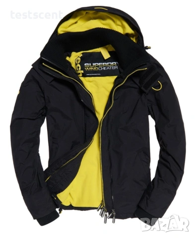 Ветроустойчиво и Водоустойчиво Яке Superdry Windcheater Jacket 2XL - Black/Yellow , снимка 2 - Якета - 54828247
