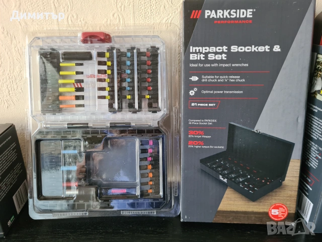 Гайковерт Parkside Performance 12V с батерия 5ah накрайници и вложки, снимка 4 - Други инструменти - 55266627